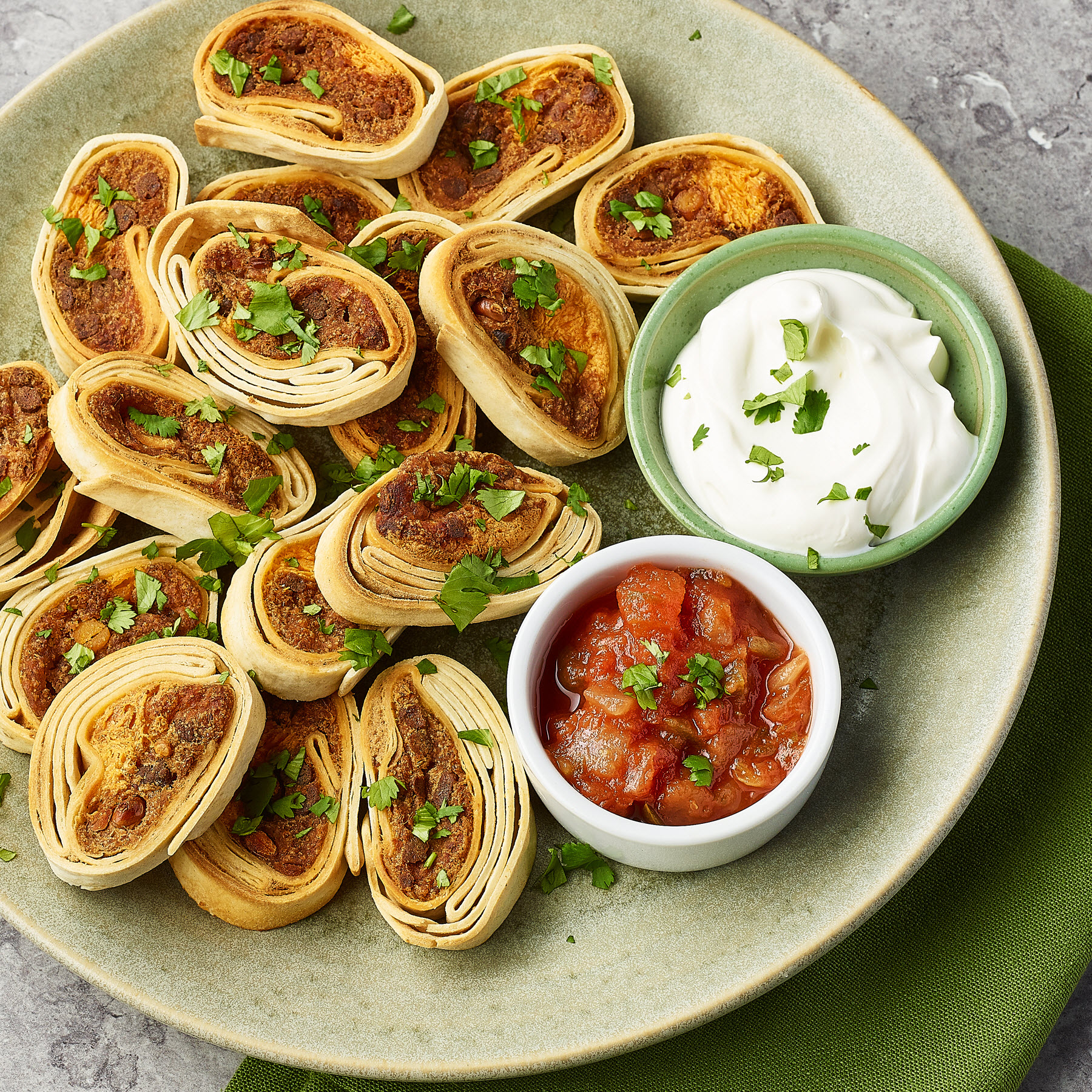 Don Miguel beef and bean burrito air fried pinwheels.
