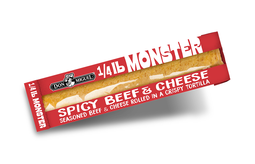 Don Miguel quarter pound monster spicy beef and cheese taquito.