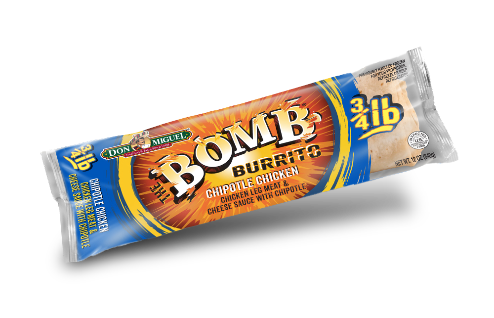 Don Miguel the bomb chipotle chicken burrito.