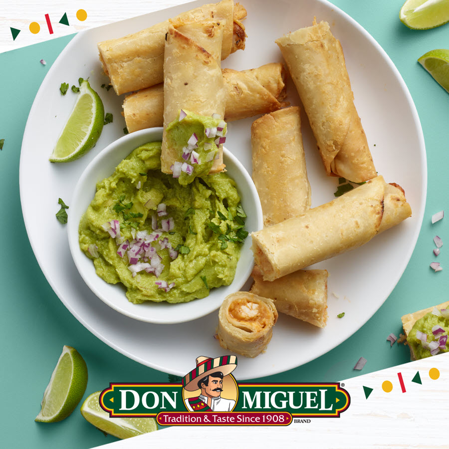 Don Miguel flautas summer snack with guacamole.